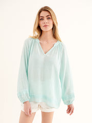 Myrtle linen shirt - Aqua