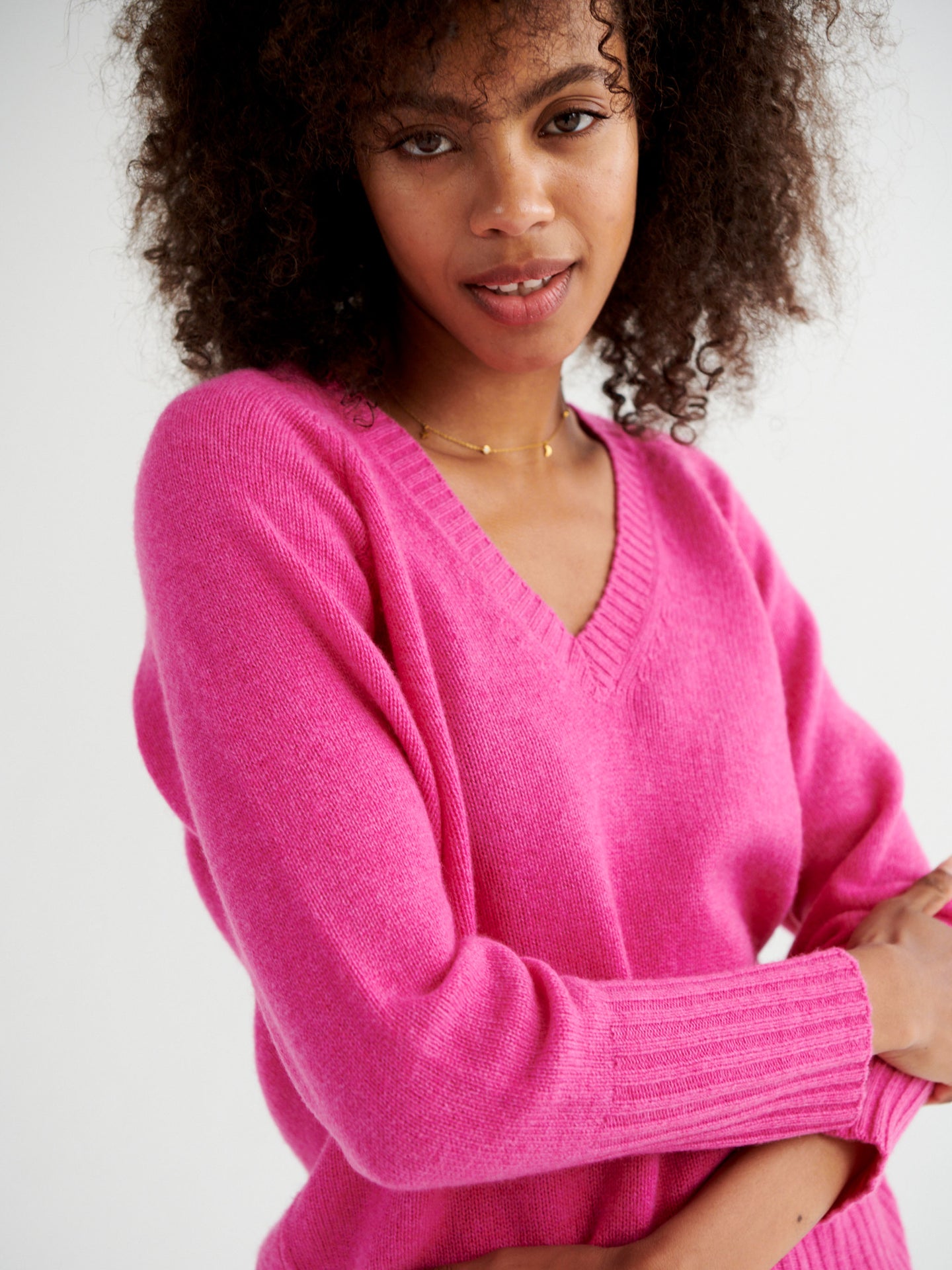 Mari perfect cashmere sweater - Heathered Cherry