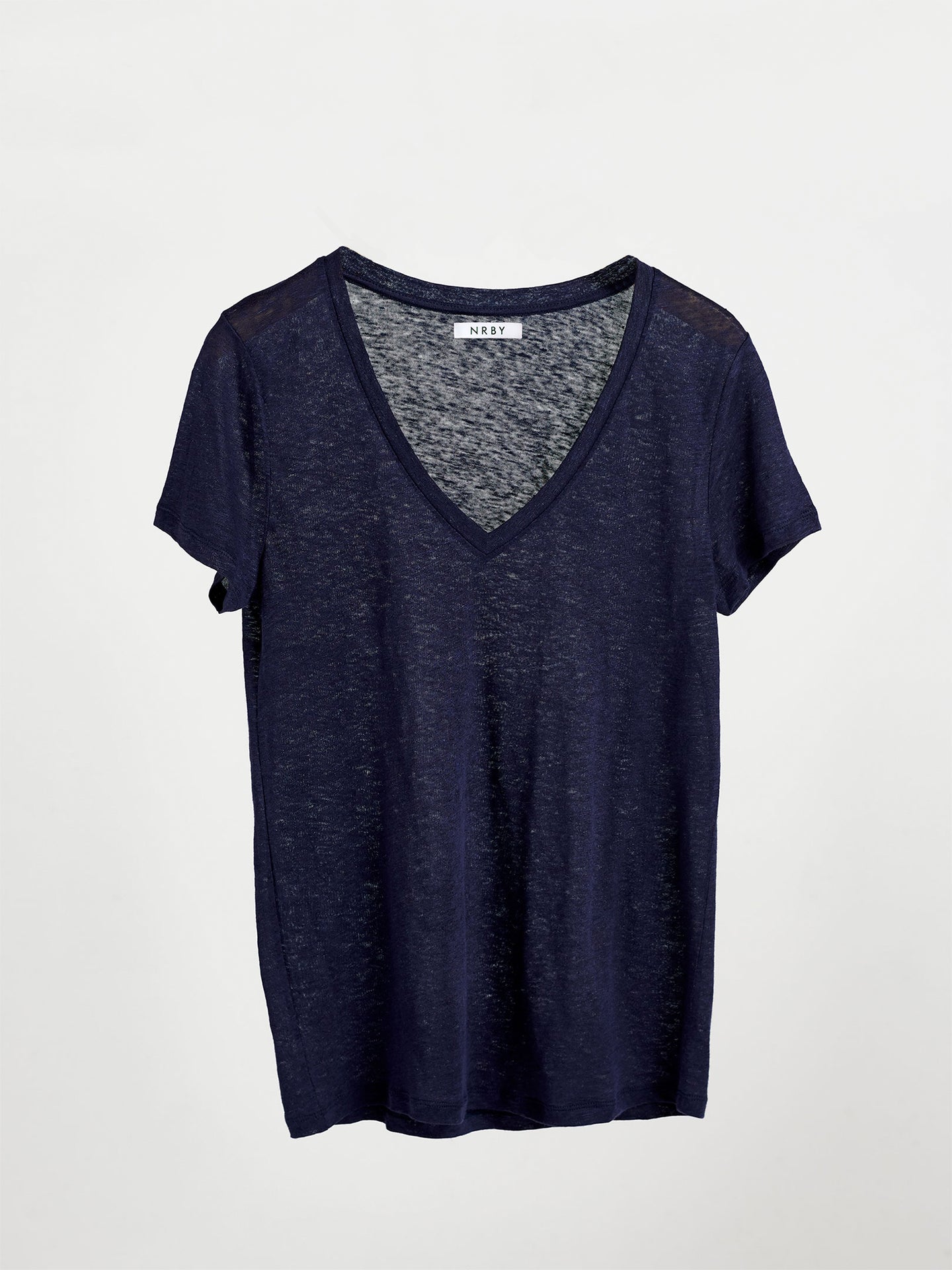 Charlie linen v-neck t-shirt - Navy