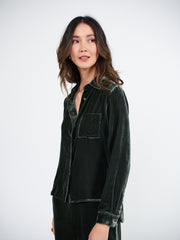 Patti velvet shirt - Khaki