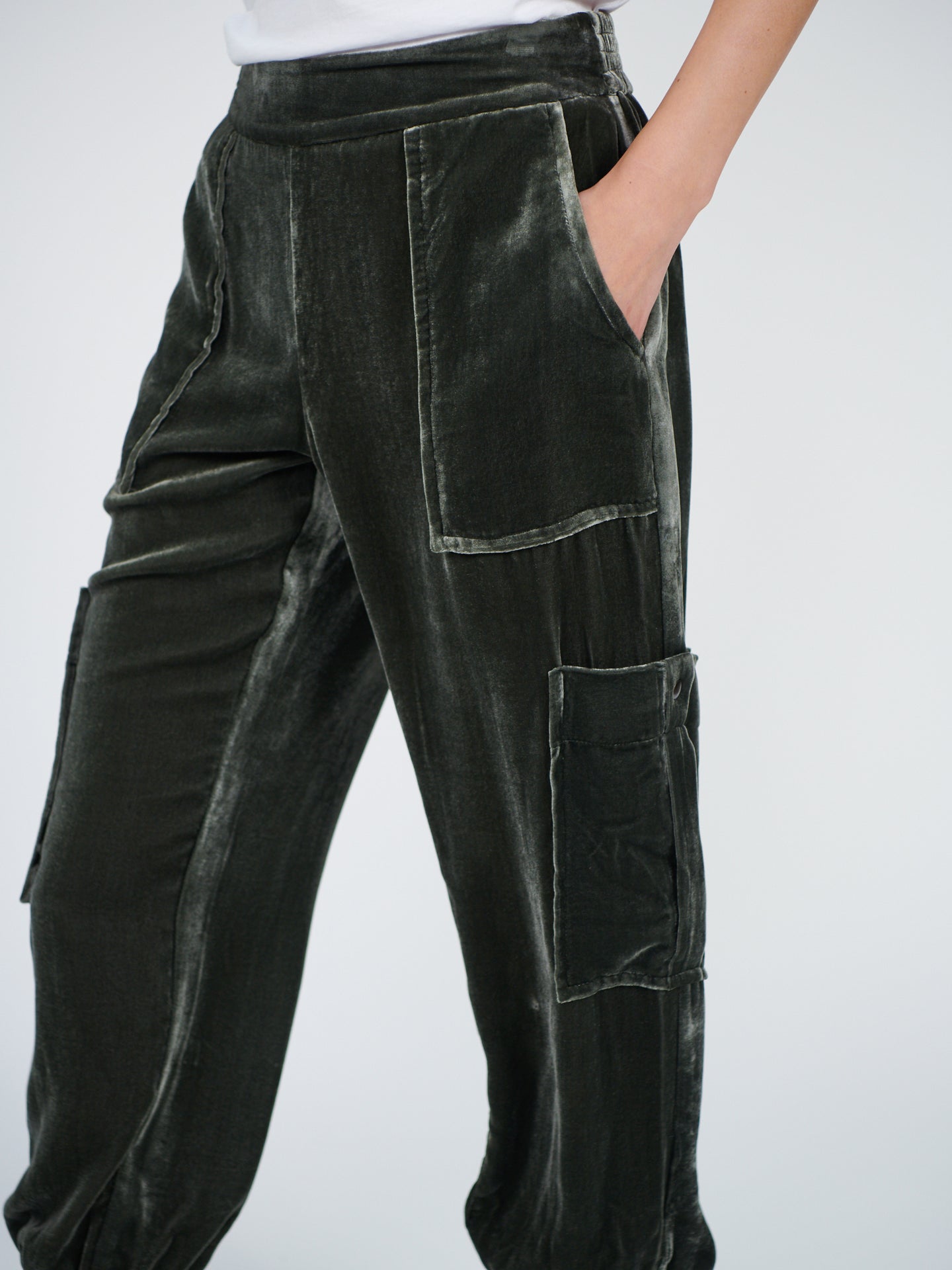 Becca velvet cargo trousers - Khaki