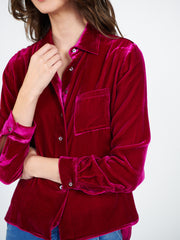 Patti velvet shirt - Hot Pink