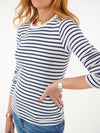 Billie cotton rib stripe t-shirt - Navy / White