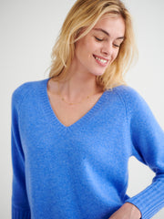 Mari perfect cashmere sweater - Heathered Bluebell