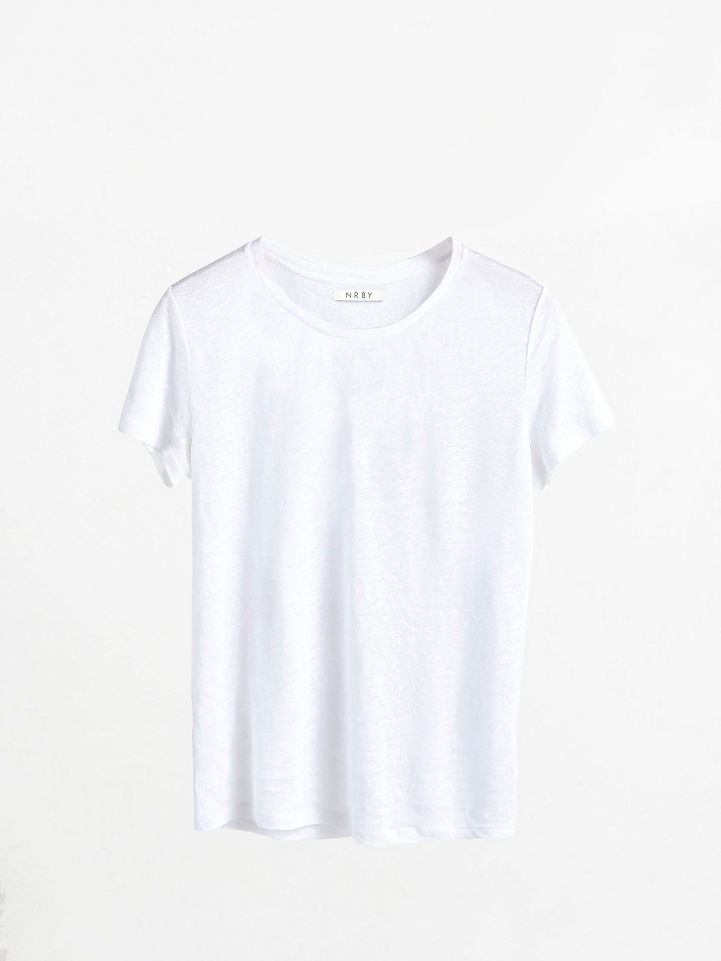 Charlie Linen Crew Neck T Shirt - White