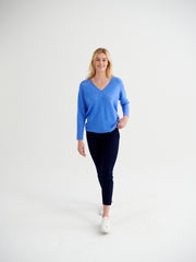 Mari perfect cashmere sweater - Heathered Bluebell