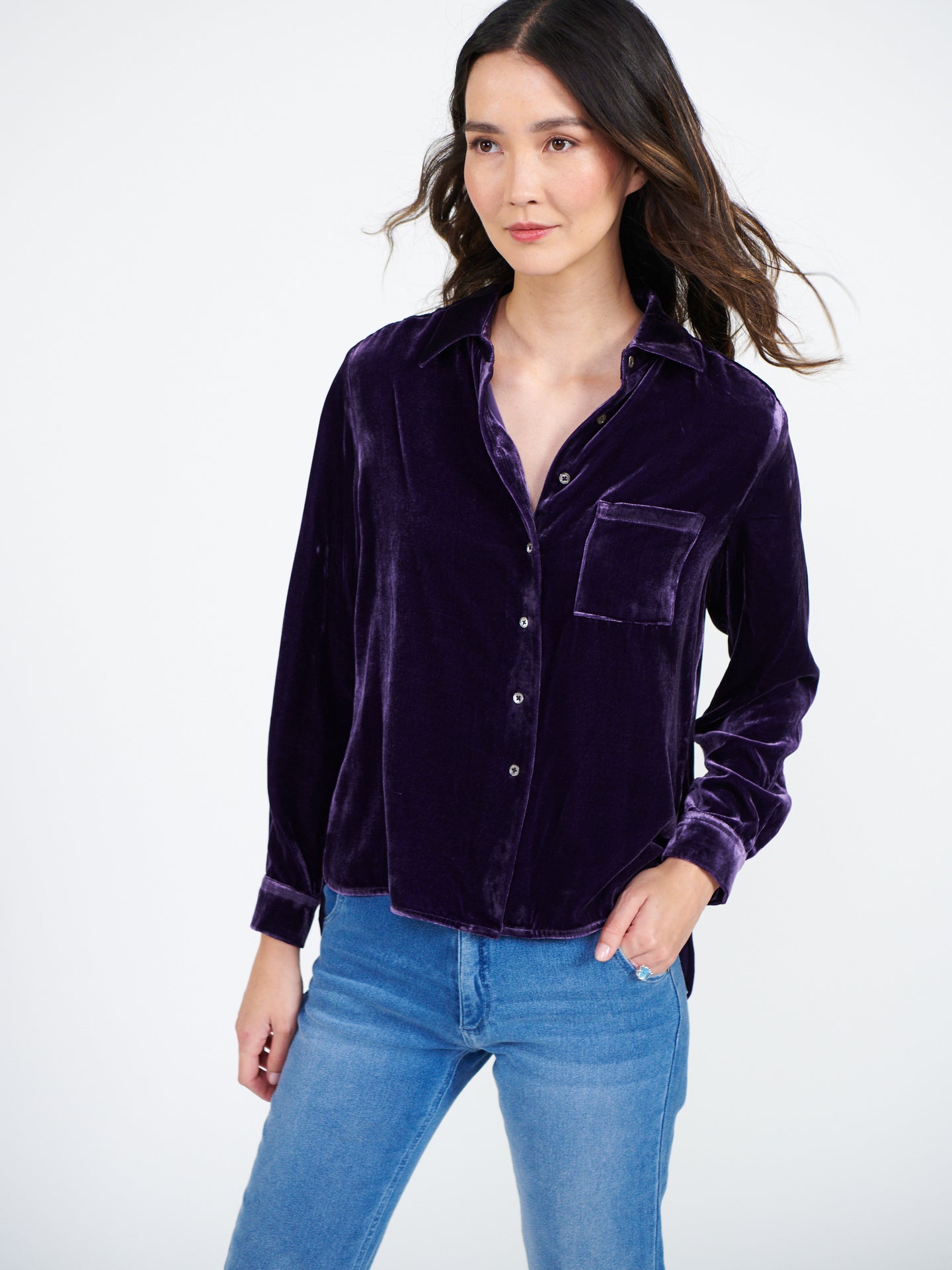 Patti velvet shirt - Blackberry