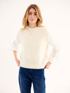 Rosie crew neck chunky knit tank - Cream