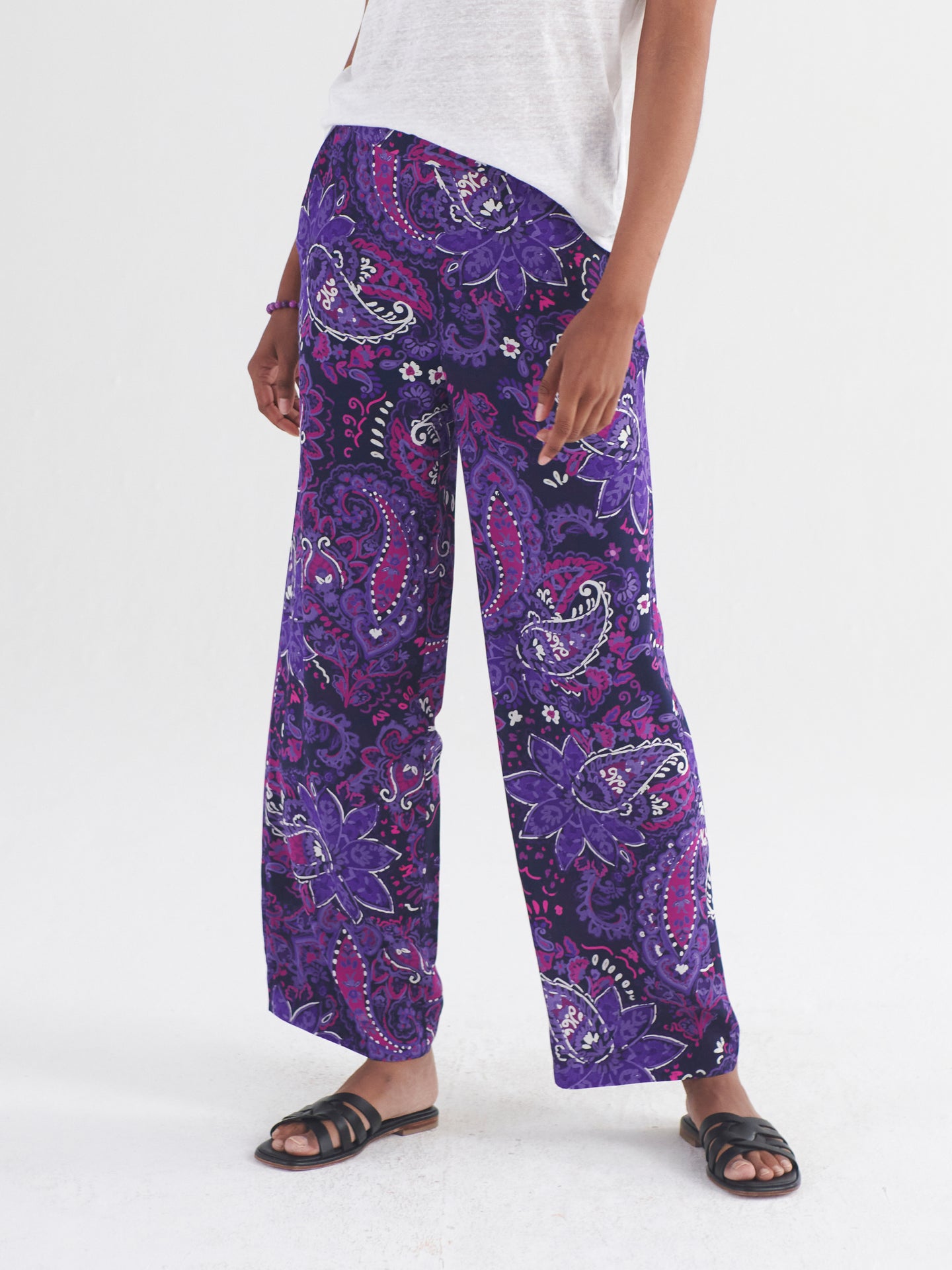 Thea silk giant painterly paisley trouser – Multi – NRBY