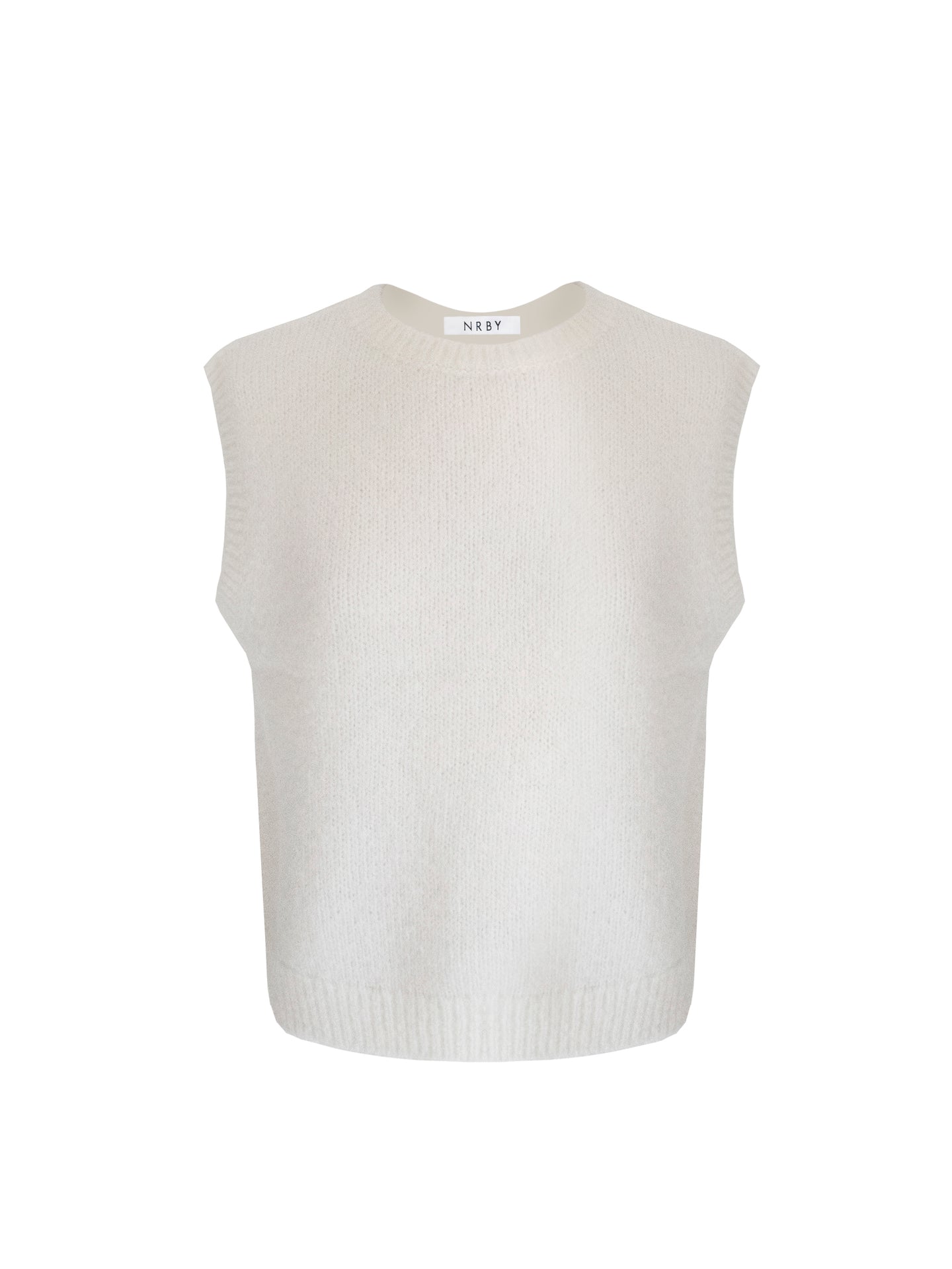 Rosie crew neck chunky knit tank - Cream