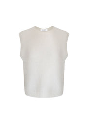 Rosie crew neck chunky knit tank - Cream