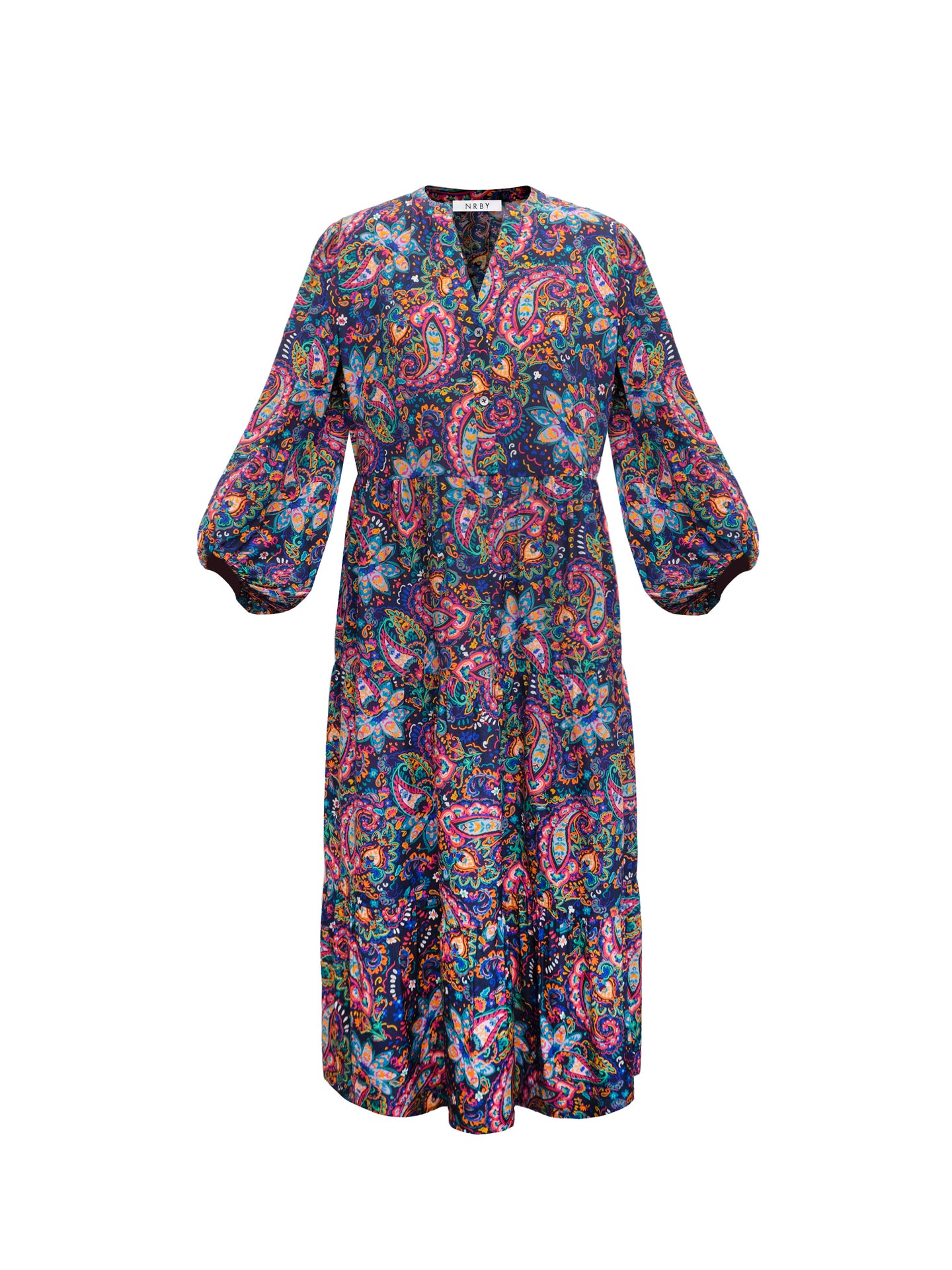 Ana silk painterly paisley dress