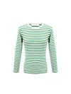 Billie cotton rib stripe t-shirt - Emerald/White
