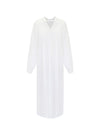 Sami gauze linen pleat front maxi dress - White
