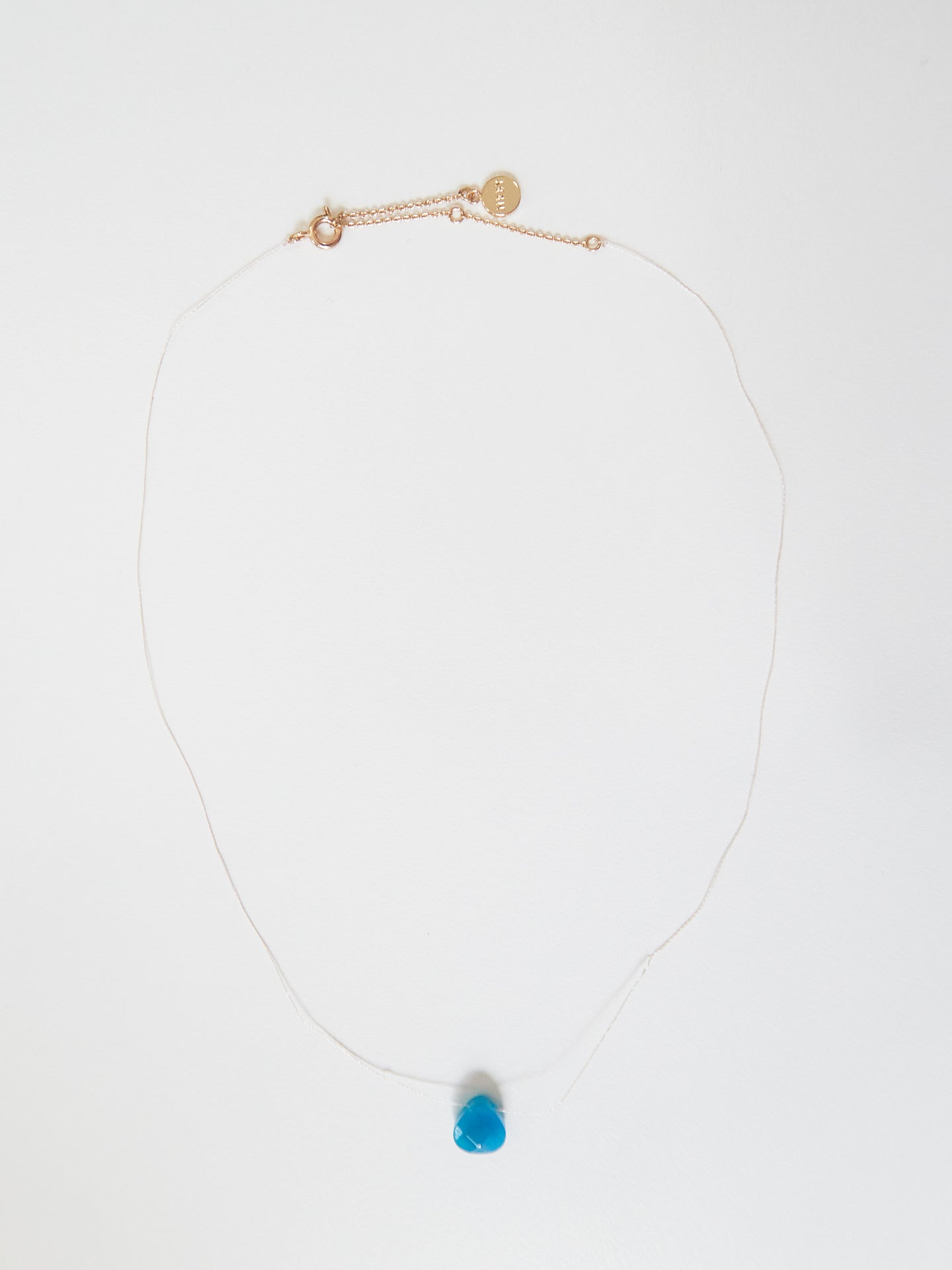 Silk thread necklace with turq apatite