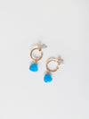 Drop earring with blue apatite