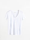 Charlie linen v neck t-shirt - White