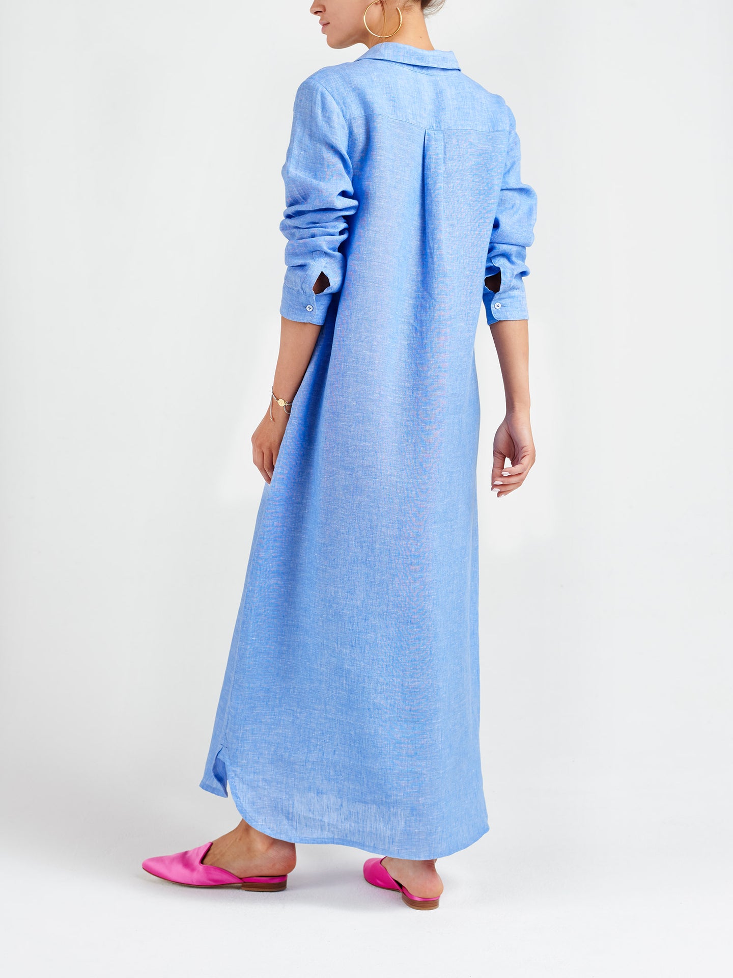 Chrissie linen maxi dress - Pale Blue Chambray