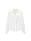Lydia gauze linen pleat front blouse