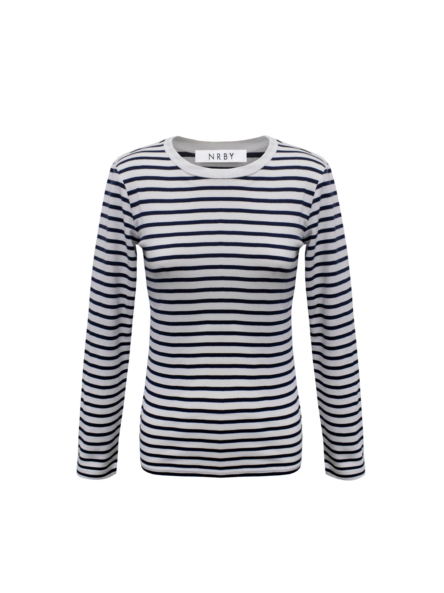 Billie cotton rib stripe t-shirt - Navy / White