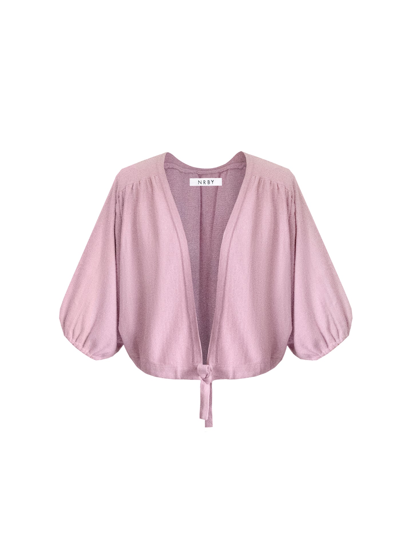 Manon tie front cardigan with gathered sleeve