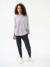 Faye cotton oversized t-shirt - Navy / White Stripe