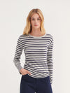 Billie cotton rib stripe t-shirt - Grey / Blue