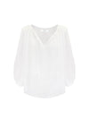 Annabel double cloth cotton smock top - White