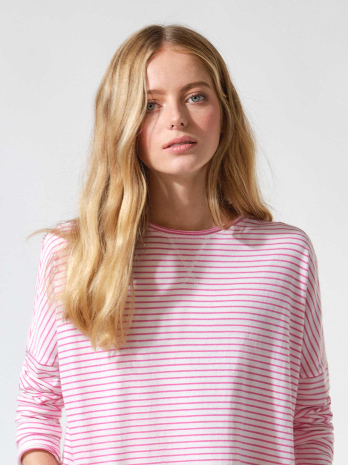 Faye cotton oversized t-shirt - Pink / White
